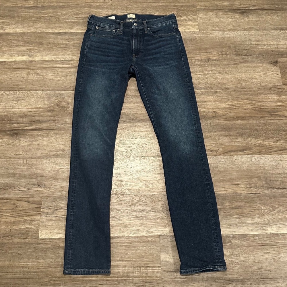 J.Crew Mens Jeans 31x34 (Measure 32x34) 484 Slim Fit Stretch Dark Wash Denim